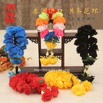 Clear Foxuan Thai Flower Rings Handmade Cloth Art Buddhist home pendant on four sides Seven colorful flower color for table base table