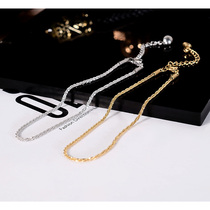 Sparkling glitter anklet female titanium steel plated 14k real gold foot chain naked chain fashion not fainting ankle chain