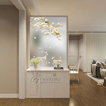 Tempered frosted glass entrance shoe cabinet occlusion screen partition Living room double-sided translucent painted high-end customization