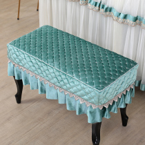Lace Piano Bench Cover Single Double Stool Clip Cotton Anti-Slip Dresser Bench Sleeve Princesss Bench Sleeve Cloth Art Set