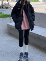 Black cotton jacket women winter 2021 New Korean version of loose student down jacket thick cotton jacket jacket bread