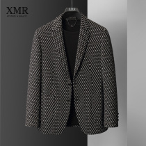  Fashion letter suit top mens trendy spring and autumn new single-breasted small suit high-end business casual blazer