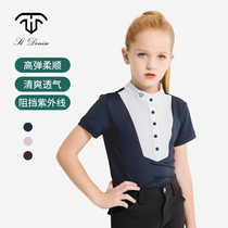 573 childrens summer St Denis equestrian shirt polo shirt horse riding short sleeve clothing womens set competition gear
