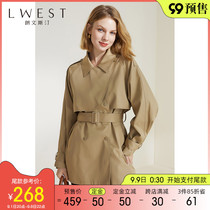 (99 pre-sale) Longvenstin khaki windbreaker women 2021 autumn new small man long coat
