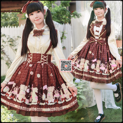 taobao agent Acrylic set, dress, small princess costume, with little bears, Lolita Jsk, Lolita style, cosplay