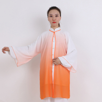 Spot Orange Gradient gauze swordlong original design Taiji cloak drape for men and women in the same competition performance