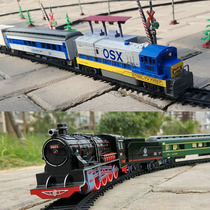 Endeavour steam locomotive set simulation rail small train model toy electric rail car red leather and green leather train