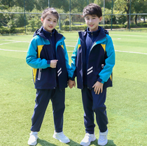 Assault clothes set kindergarten uniforms Outdoor Plus velvet thickened childrens primary and secondary school uniforms class uniforms autumn and winter