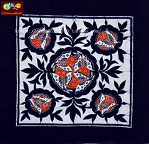 Batik tablecloth Guizhou Miao batik batik painting decoration wall hanging small tablecloth Five-Flower Star Butterfly 93*93