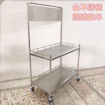 Stainless steel supermarket promotion table display stand Portable mobile trial snack stall trolley exhibition advertising floor push table