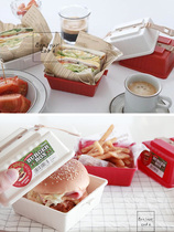 Spot Japanese imported hamburger sandwich crisper box food storage box picnic box lunch box student lunch box
