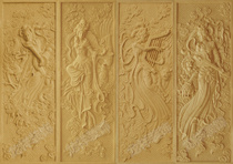 Sandstone relief mural Feitian figure figure relief sandstone TV background wall hotel decorations