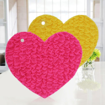 South Korea imported 2 pieces of heart-shaped dish towel dishcloth love light dishcloth brush bowl cloth does not touch oil