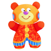 Lara LALA cloth play hand grip series double bear shake multi-function cloth play with sound bright color
