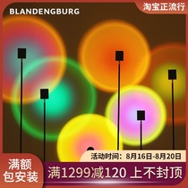  Platinum lamp fort sunset light halo rainbow projection Bedroom atmosphere light Living room sofa day does not fall floor lamp