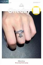 Star diamond ring 18K gold diamond ring Lady Diamond ring incense home diamond ring