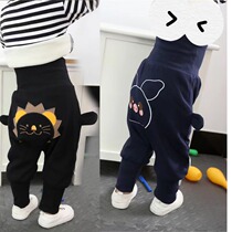 Baby High waist protector Pants Spring Autumn Clothing 5 Young Boy Children 6 Months Outside Wearing Baby Pure Cotton Big PP Long Pants