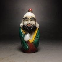 Folk antiques and antiques collection old ancient French glaze ornaments Dharma snuff bottle