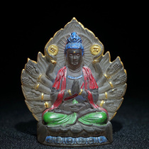 Folk recycling antiques and antiques collection gold old glaze ornaments double-sided Bodhisattva Bodhisattva