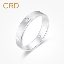 Lei Di diamond platinum ring female solid ring four-leaf clover ring tail ring platinum couple male wedding ring