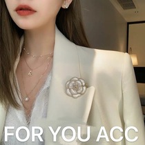 Xiaofangfeng brooch Amasht Pearl Camellia corsage womens high-end accessories suit sweater pin