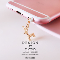 New cute fawn mobile phone dust plug headset pendant pendant pendant pendant iphonex typeec charging port airpods