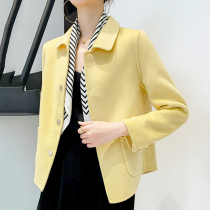 Anti-season senior sense small man small fragrant wind wool woolen woolen suit jacket double-sided cashmere coat female autumn 2021