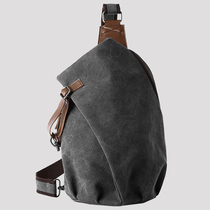 Canvas vintage chest Bag Mens trend shoulder shoulder bag casual simple backpack original niche mens bag poor bag