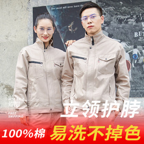Pure cotton welder overalls suit men spring and autumn cotton long sleeve engineering labor insurance clothing National Grid customization