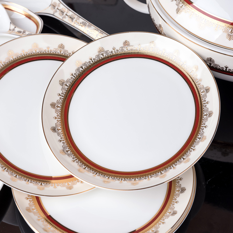Plate Selling Bulk Jingdezhen Bone Porcelain Tableware Wedding Bowl Plate Ceramics Creative Household Set Rice Bowl