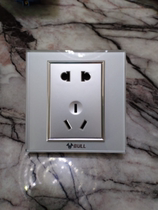  Bull switch socket Tempered high crystal glass panel G22 full moon silver crystal glass panel five holes one open 16A