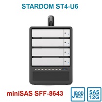 Stardom ST4-U6 Tower 4-bay SFF-8644 MiniSAS 12Gb Hard Disk Array Cabinet JBOD