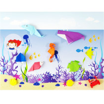 Xikou childrens summer handmade origami material pack Kindergarten primary school DIY homework Insect lunch food Ocean