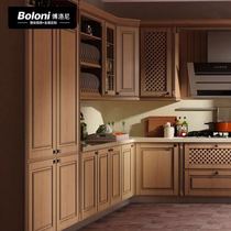Boloni Custom Kitchen Cabinet European Classical Combination Whole Cabinet Storage Custom Prepaid Gold Aix