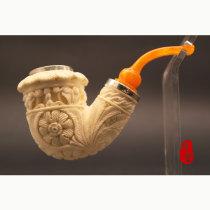 Turkish Master F YAVUZ Fernanyavuz sepiolite pipe atmospheric room carved flower basket C41