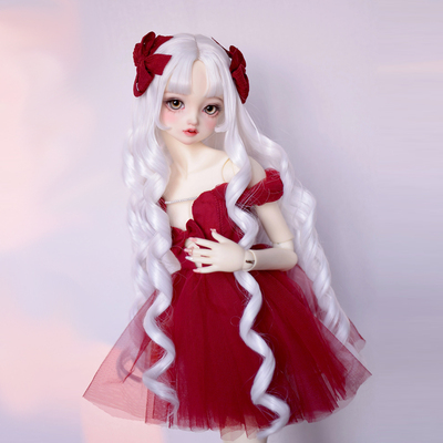 taobao agent BJD wig 6 points, 4 points, 3 points, long curl white accessories high temperature silk small cloth wig Multi -color optional new product