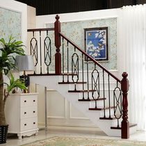 New stair handrail balcony guardrail simple modern railing indoor household fence solid wood aluminum alloy economy