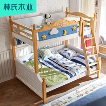 Lin Wood two children Boy bed interleaved level bunk bed bunk beds a bunk bed as well as pillow DF3A