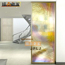 Modern simple tempered decorative art glass partition wall screen custom living room balcony bathroom abstract painting