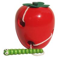 Montessori Early Education Center Childrens toy large worm eating apple stringing string winding bead cheese stringing teaching aid