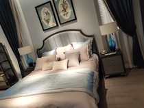 American light luxury wood bed 1 8 meters bed 1 5 meters leather nuptial bed simple storage Cherry master bedroom furniture