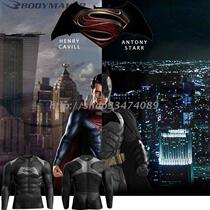 BODYMAKER Sports Tight Set Male Superman VS Batman Long Sleeve Fitness Quick Dry Wicking Sun