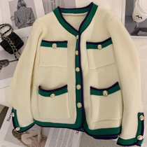 AAMY small scents weasel-knit cardigan 2022 early spring new design sensation small crowdsourced sweater cardigan cardigan jacket blouse
