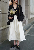 DAILYCLOSET cream skirt high waist pleated puffy French skirt umbrella skirt
