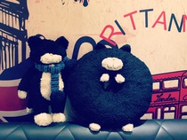Paris Through Train Exit Scarf Collar Knots Black Cat Kitty Paparazzi Plush Toy Sleep Appeasement Toys