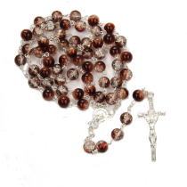 The main factory direct sales of crushed stone beads cross rosary necklace holy things holy father and Virgin