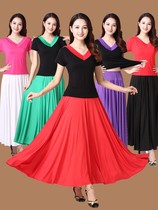 2021 summer new square dance clothing short-sleeved top long skirt suit Tibetan dance dance dress skirt skirt female