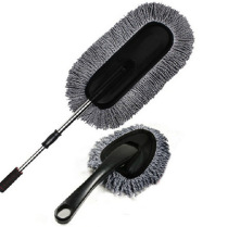 Car wax brush two-piece telescopic metal pole trolley duster pure cotton soft dust removal wax hauling car waxing value