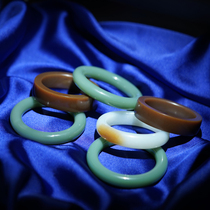 Moon semi-circle and Tian jade and sugar white Jasper spinach green powder green Qinghai material yellow mouth carved bracelet special shot link