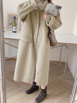 Cloud girl blogger private service ~ heavyweight high gram weight l simple commuter long double-sided woolen coat autumn
